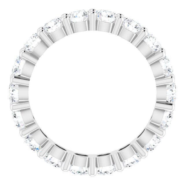 10K Gold Round Lab-Grown Diamond Shared-Prong Eternity Band – 3.8 mm Stones - White Gold - view 2