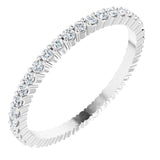 14K Gold Round Natural Diamond Shared-Prong Eternity Band – 1.5 mm Stones - White Gold