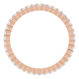 10K Gold Square Natural Diamond Shared-Prong Eternity Band – 1.5x1.5 mm Stones - Rose Gold - view 2