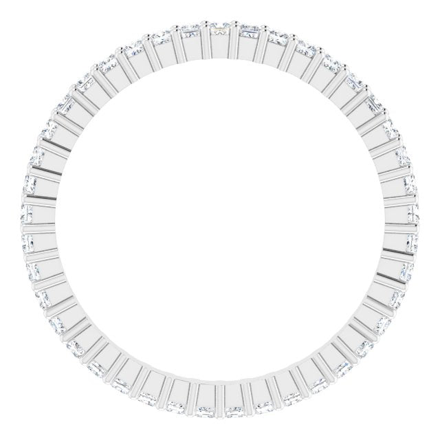 10K Gold Square Natural Diamond Shared-Prong Eternity Band – 1.5x1.5 mm Stones - White Gold - view 2
