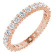 10K Gold Round Lab-Grown Diamond Shared-Prong Eternity Band – 2.5 mm Stones - Rose Gold