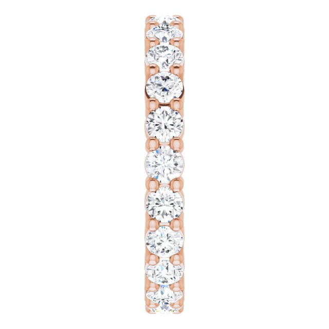 10K Gold Round Lab-Grown Diamond Shared-Prong Eternity Band – 2.5 mm Stones - Rose Gold - view 4