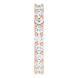 10K Gold Round Natural Diamond Shared-Prong Eternity Band – 2.5 mm Stones - Rose Gold - view 4