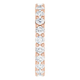 10K Gold Round Natural Diamond Shared-Prong Eternity Band – 2.5 mm Stones - Rose Gold - view 4
