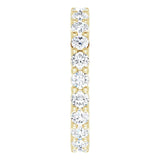 14K Gold Round Natural Diamond Shared-Prong Eternity Band – 2.5 mm Stones - Yellow Gold - view 4