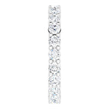 10K Gold Round Lab-Grown Diamond Shared-Prong Eternity Band – 2.5 mm Stones - White Gold - view 4