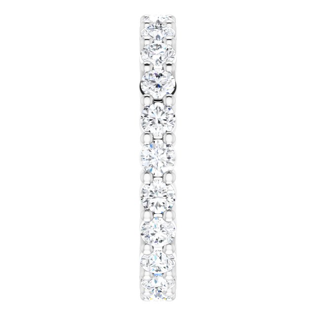 10K Gold Round Lab-Grown Diamond Shared-Prong Eternity Band – 2.5 mm Stones - White Gold - view 4