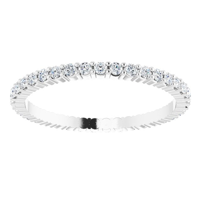 10K Gold Round Lab-Grown Diamond Shared-Prong Eternity Band – 1.5 mm Stones - White Gold - view 3