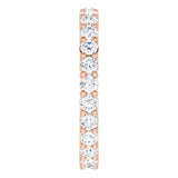 10K Gold Round Natural Diamond Shared-Prong Eternity Band – 2.5 mm Stones - Rose Gold - view 4
