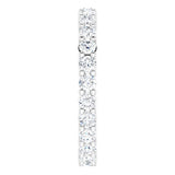 10K Gold Round Natural Diamond Shared-Prong Eternity Band – 2.5 mm Stones - White Gold - view 4