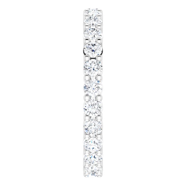 10K Gold Round Natural Diamond Shared-Prong Eternity Band – 2.5 mm Stones - White Gold - view 4