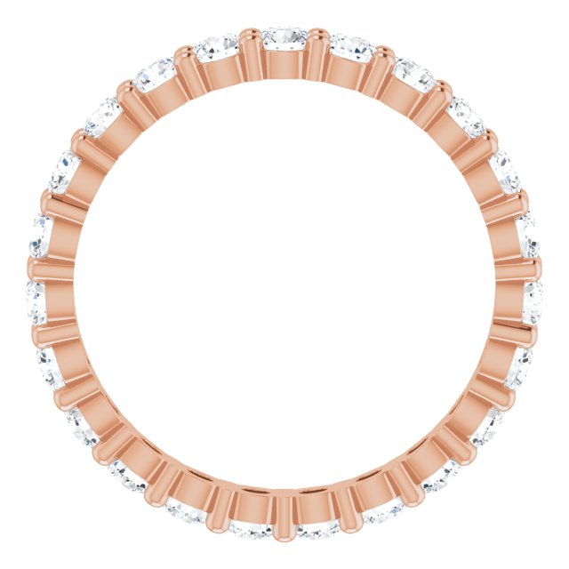10K Gold Round Natural Diamond Shared-Prong Eternity Band – 2.5 mm Stones - Rose Gold - view 2