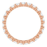 10K Gold Round Lab-Grown Diamond Shared-Prong Eternity Band – 2.5 mm Stones - Rose Gold - view 2
