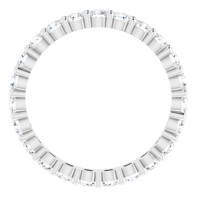10K Gold Round Natural Diamond Shared-Prong Eternity Band – 2.5 mm Stones - White Gold - view 2