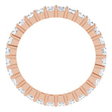 10K Gold Square Natural Diamond Shared-Prong Eternity Band – 2.25x2.25 mm Stones - Rose Gold - view 2