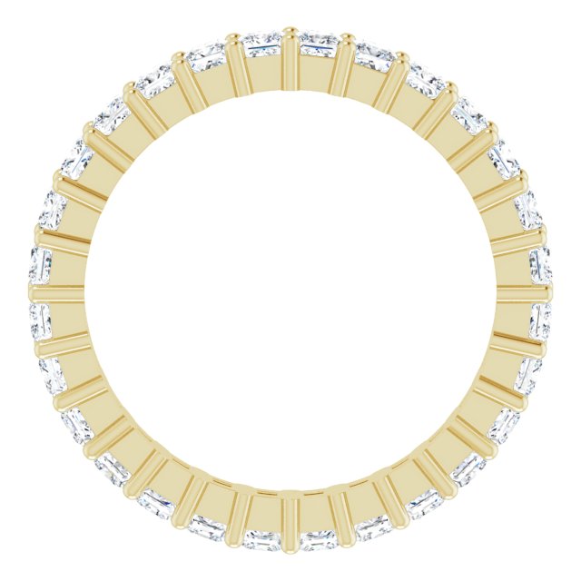 14K Gold Square Lab-Grown Diamond Shared-Prong Eternity Band – 2.25x2.25 mm Stones - Yellow Gold - view 2