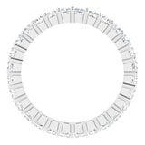 10K Gold Square Lab-Grown Diamond Shared-Prong Eternity Band – 2.25x2.25 mm Stones - White Gold - view 2
