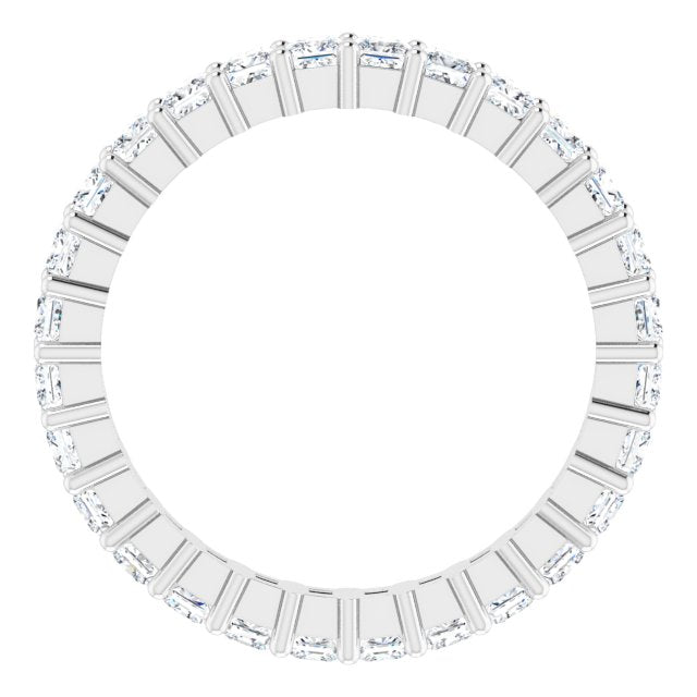 Platinum Square Lab-Grown Diamond Shared-Prong Eternity Band – 2.25x2.25 mm Stones - view 2