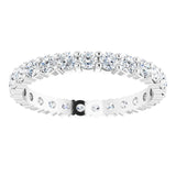 10K Gold Round Lab-Grown Diamond Shared-Prong Eternity Band – 2.75 mm Stones - White Gold - view 3