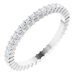 10K Gold Square Natural Diamond Shared-Prong Eternity Band – 1.5x1.5 mm Stones - White Gold