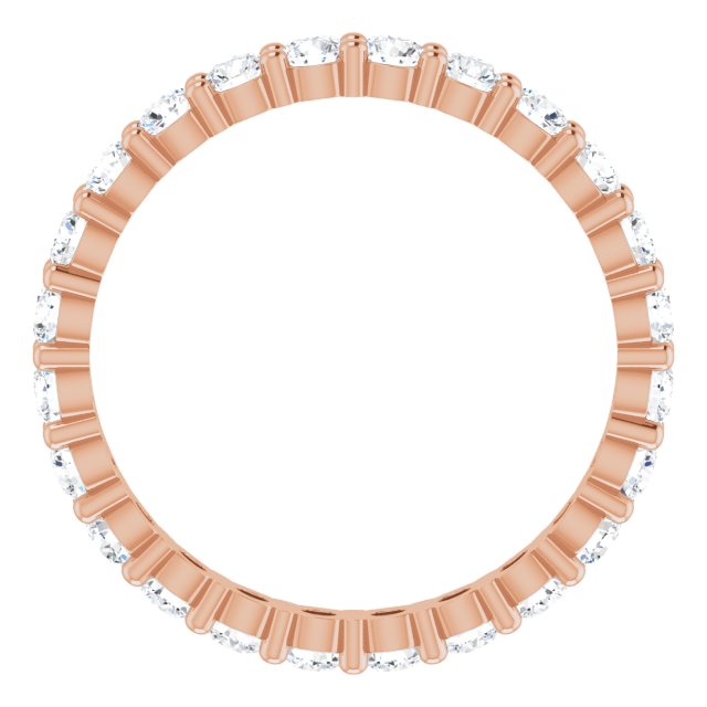 10K Gold Round Lab-Grown Diamond Shared-Prong Eternity Band – 2.5 mm Stones - Rose Gold - view 2