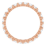 10K Gold Round Natural Diamond Shared-Prong Eternity Band – 2.5 mm Stones - Rose Gold - view 2