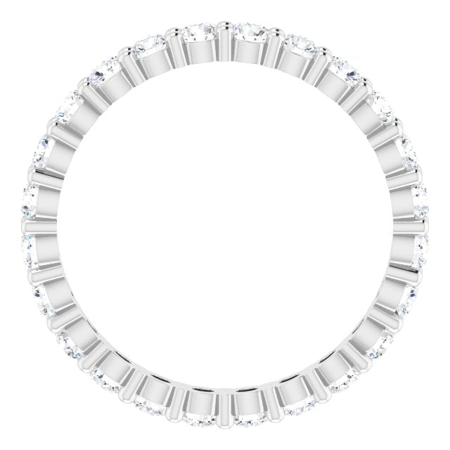 10K Gold Round Natural Diamond Shared-Prong Eternity Band – 2.5 mm Stones - White Gold - view 2