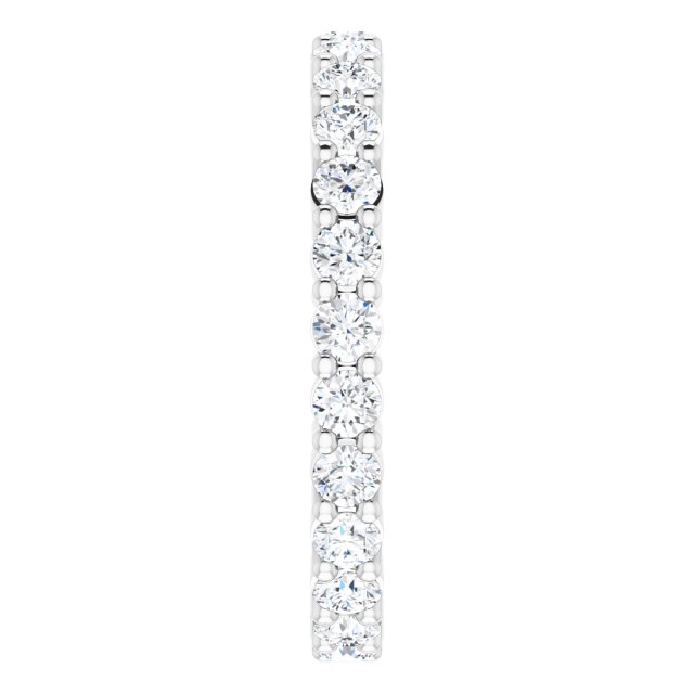 10K Gold Round Natural Diamond Shared-Prong Eternity Band – 2.5 mm Stones - White Gold - view 4
