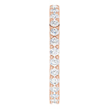 10K Gold Round Natural Diamond Shared-Prong Eternity Band – 1.7 mm Stones - Rose Gold - view 4
