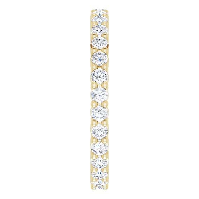 10K Gold Round Lab-Grown Diamond Shared-Prong Eternity Band – 1.7 mm Stones - Yellow Gold - view 4