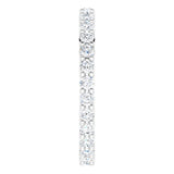 10K Gold Round Natural Diamond Shared-Prong Eternity Band – 1.7 mm Stones - White Gold - view 4