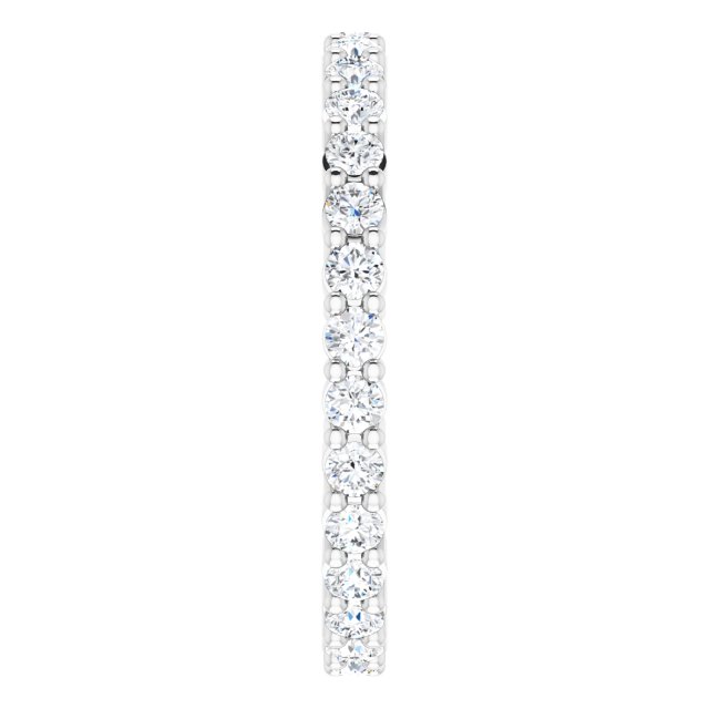 10K Gold Round Natural Diamond Shared-Prong Eternity Band – 1.7 mm Stones - White Gold - view 4