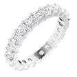 Platinum Asscher Lab-Grown Diamond Shared-Prong Eternity Band – 2.6x2.6 mm Stones