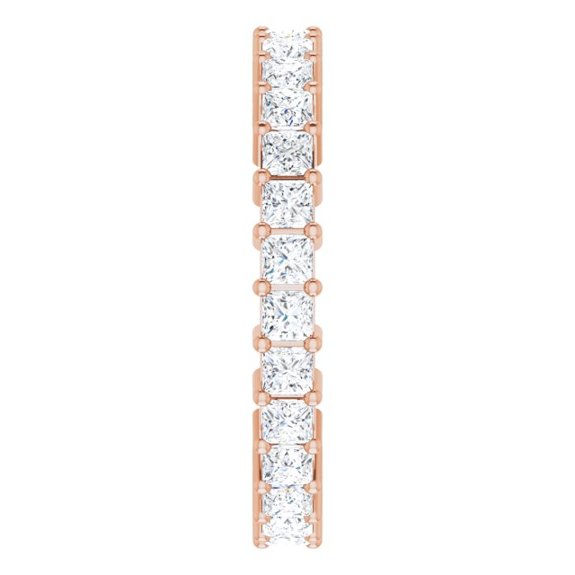 10K Gold Square Lab-Grown Diamond Shared-Prong Eternity Band – 2.25x2.25 mm Stones - Rose Gold - view 4