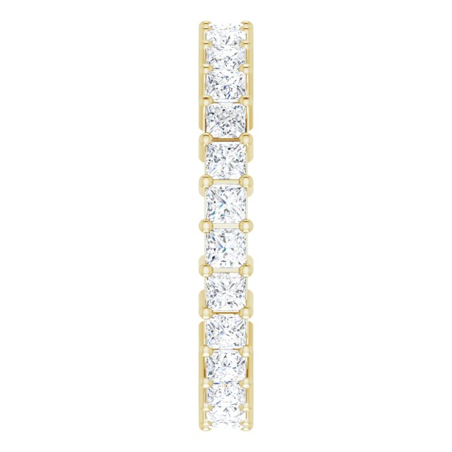 14K Gold Square Lab-Grown Diamond Shared-Prong Eternity Band – 2.25x2.25 mm Stones - Yellow Gold - view 4