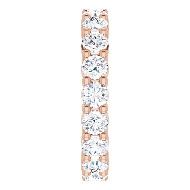 10K Gold Round Lab-Grown Diamond Shared-Prong Eternity Band – 3.8 mm Stones - Rose Gold - view 4