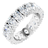 14K Gold Oval Natural Diamond Shared-Prong Eternity Band – 6x4 mm Stones - White Gold