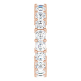 14K Gold Asscher Lab-Grown Diamond Shared-Prong Eternity Band – 3x3 mm Stones - Rose Gold - view 4
