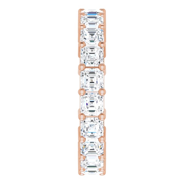 14K Gold Asscher Lab-Grown Diamond Shared-Prong Eternity Band – 3x3 mm Stones - Rose Gold - view 4