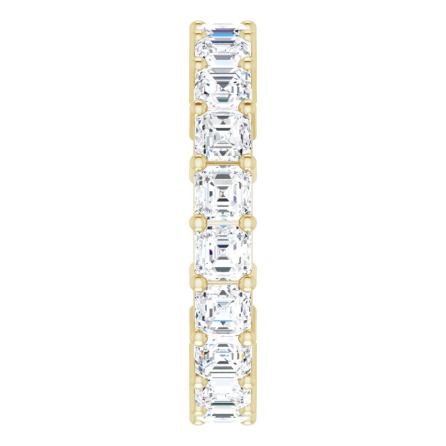 14K Gold Asscher Lab-Grown Diamond Shared-Prong Eternity Band – 3x3 mm Stones - Yellow Gold - view 4