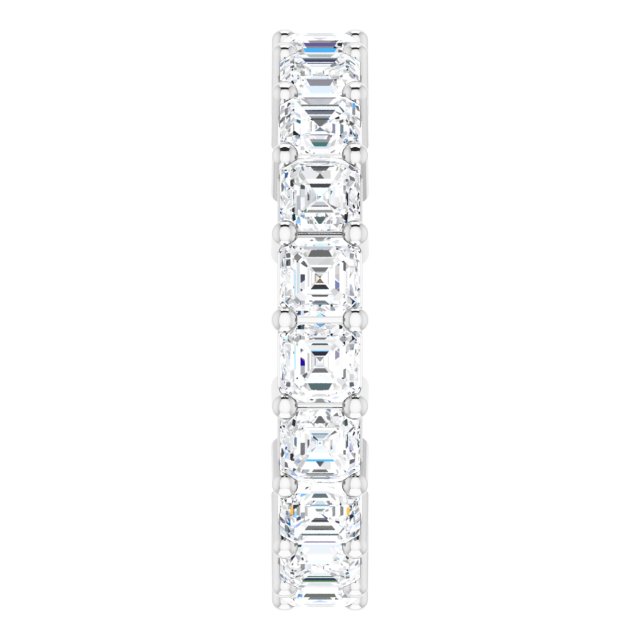 Platinum Asscher Lab-Grown Diamond Shared-Prong Eternity Band – 3x3 mm Stones - view 4