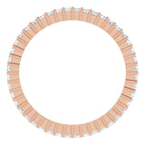 10K Gold Square Natural Diamond Shared-Prong Eternity Band – 1.25x1.25 mm Stones - Rose Gold - view 2