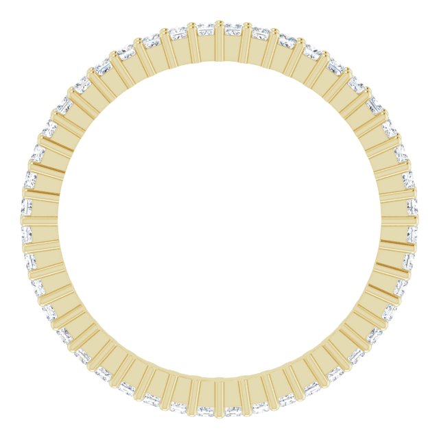 14K Gold Square Lab-Grown Diamond Shared-Prong Eternity Band – 1.25x1.25 mm Stones - Yellow Gold - view 2