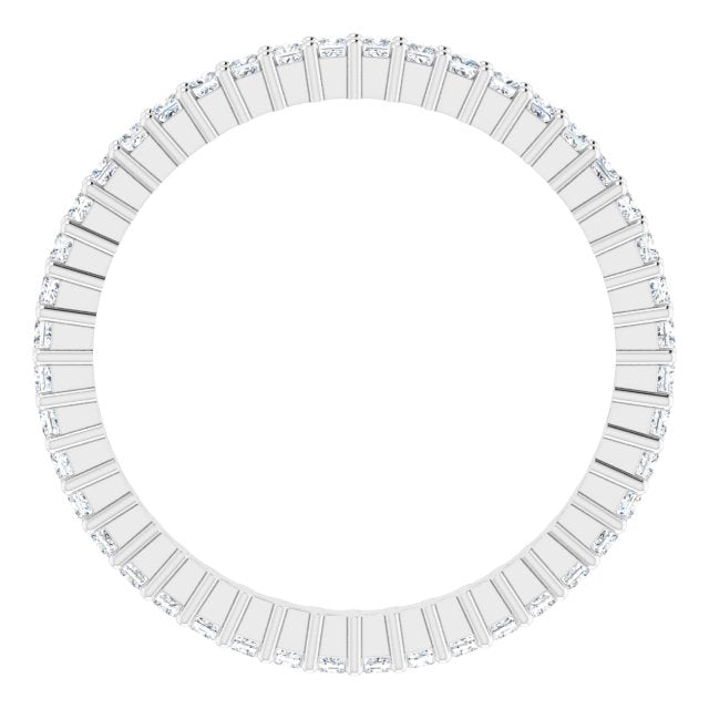 Platinum Square Lab-Grown Diamond Shared-Prong Eternity Band – 1.25x1.25 mm Stones - view 2