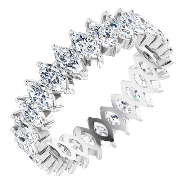 Platinum Marquise Lab-Grown Diamond Shared-Prong Eternity Band – 4x2 mm Stones