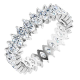 14K Gold Marquise Lab-Grown Diamond Shared-Prong Eternity Band – 4x2 mm Stones - White Gold