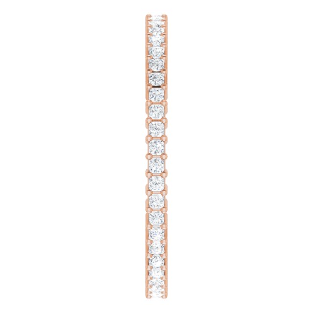 10K Gold Square Lab-Grown Diamond Shared-Prong Eternity Band – 1.25x1.25 mm Stones - Rose Gold - view 4
