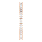 10K Gold Square Natural Diamond Shared-Prong Eternity Band – 1.25x1.25 mm Stones - Rose Gold - view 4