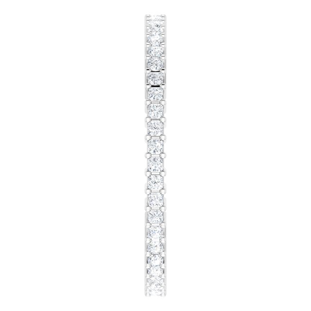 10K Gold Square Lab-Grown Diamond Shared-Prong Eternity Band – 1.25x1.25 mm Stones - White Gold - view 4