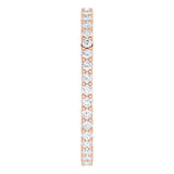 10K Gold Round Lab-Grown Diamond Shared-Prong Eternity Band – 1.5 mm Stones - Rose Gold - view 4